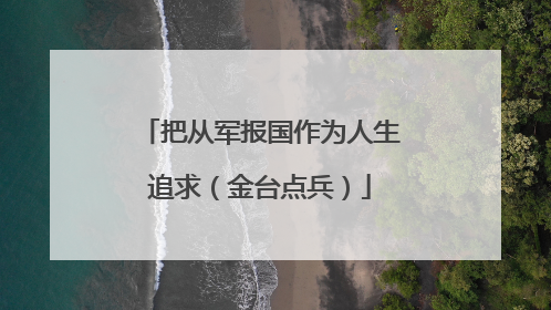 把从军报国作为人生追求（金台点兵）