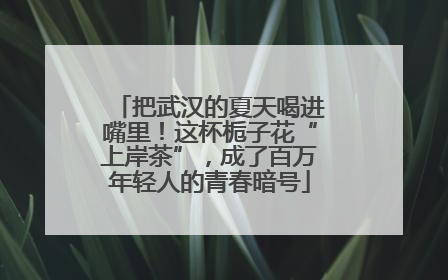 把武汉的夏天喝进嘴里！这杯栀子花“上岸茶”，成了百万年轻人的青春暗号