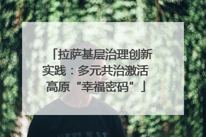 拉萨基层治理创新实践：多元共治激活高原“幸福密码”