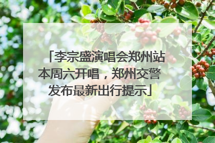 李宗盛演唱会郑州站本周六开唱，郑州交警发布最新出行提示