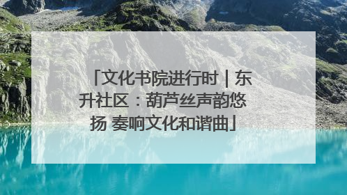 文化书院进行时｜东升社区：葫芦丝声韵悠扬 奏响文化和谐曲