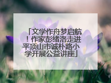 文学作舟梦启航！作家彭绪洛走进平顶山市诚朴路小学开展公益讲座