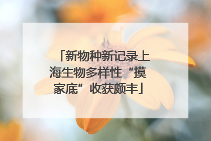 新物种新记录上海生物多样性“摸家底”收获颇丰