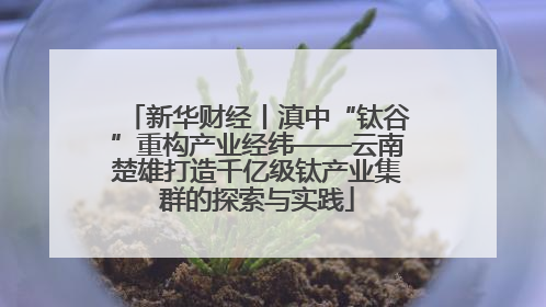 新华财经丨滇中“钛谷”重构产业经纬——云南楚雄打造千亿级钛产业集群的探索与实践