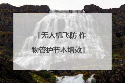 无人机飞防 作物管护节本增效