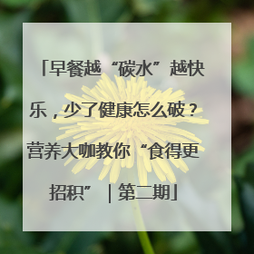 早餐越“碳水”越快乐，少了健康怎么破？营养大咖教你“食得更招积”｜第二期