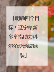 明确四个目标！辽宁阜新多举措助力科尔沁沙地披绿装