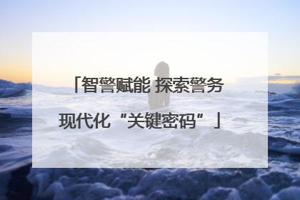 智警赋能 探索警务现代化“关键密码”