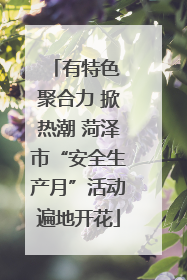 有特色 聚合力 掀热潮 菏泽市“安全生产月”活动遍地开花