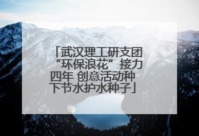 武汉理工研支团“环保浪花”接力四年 创意活动种下节水护水种子