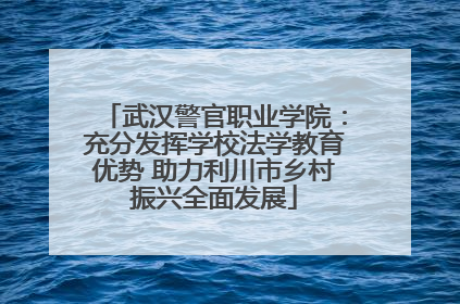 武汉警官职业学院：充分发挥学校法学教育优势 助力利川市乡村振兴全面发展
