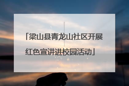 梁山县青龙山社区开展红色宣讲进校园活动