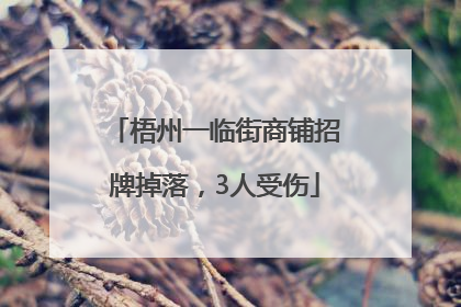 梧州一临街商铺招牌掉落，3人受伤