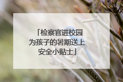 检察官进校园 为孩子的暑期送上安全小贴士