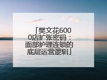 樊文花6000店扩张密码：面部护理连锁的底层运营逻辑