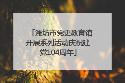 潍坊市党史教育馆开展系列活动庆祝建党104周年