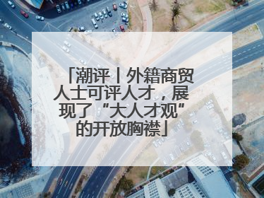 潮评丨外籍商贸人士可评人才，展现了“大人才观”的开放胸襟