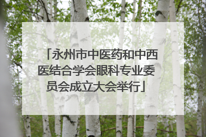 永州市中医药和中西医结合学会眼科专业委员会成立大会举行