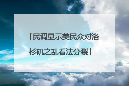 民调显示美民众对洛杉矶之乱看法分裂