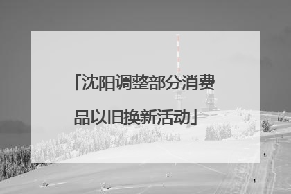 沈阳调整部分消费品以旧换新活动