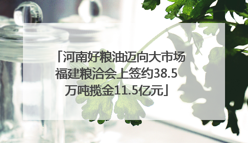 河南好粮油迈向大市场 福建粮洽会上签约38.5万吨揽金11.5亿元