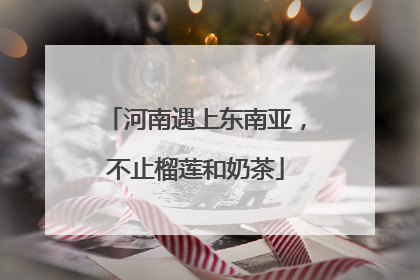 河南遇上东南亚，不止榴莲和奶茶