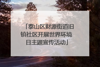 泰山区财源街道旧镇社区开展世界环境日主题宣传活动