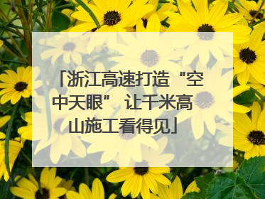 浙江高速打造“空中天眼” 让千米高山施工看得见