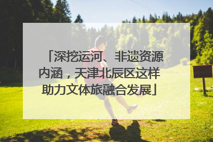 深挖运河、非遗资源内涵，天津北辰区这样助力文体旅融合发展