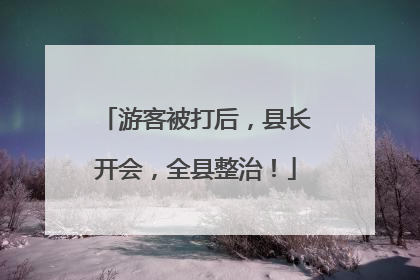 游客被打后，县长开会，全县整治！