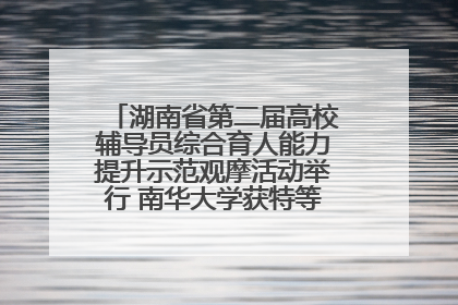湖南省第二届高校辅导员综合育人能力提升示范观摩活动举行 南华大学获特等奖和一等奖