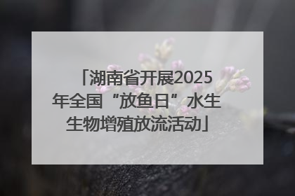 湖南省开展2025年全国“放鱼日”水生生物增殖放流活动