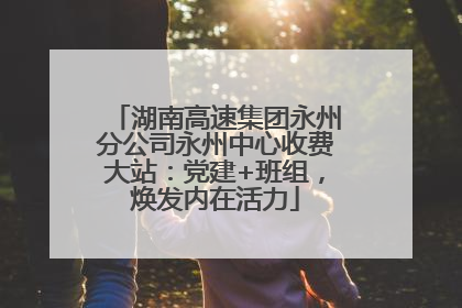 湖南高速集团永州分公司永州中心收费大站：党建+班组，焕发内在活力