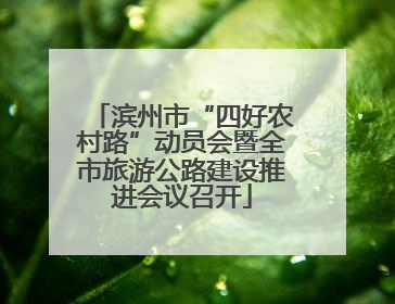 滨州市“四好农村路”动员会暨全市旅游公路建设推进会议召开