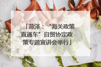菏泽：“海关政策直通车”自贸协定政策专题宣讲会举行