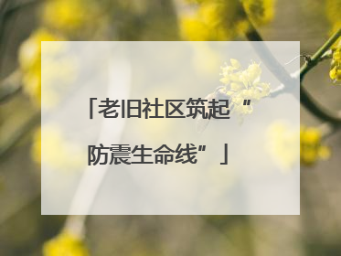 老旧社区筑起“防震生命线”