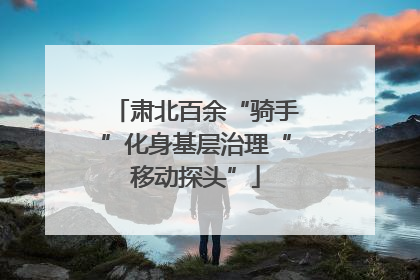 肃北百余“骑手”化身基层治理“移动探头”