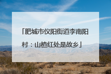 肥城市仪阳街道李南阳村：山楂红处是故乡