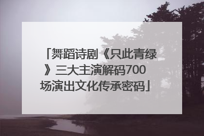 舞蹈诗剧《只此青绿》三大主演解码700场演出文化传承密码