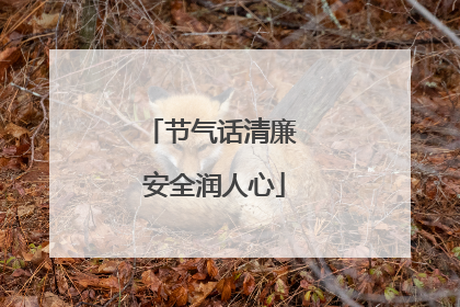 节气话清廉 安全润人心