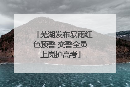 芜湖发布暴雨红色预警 交警全员上岗护高考