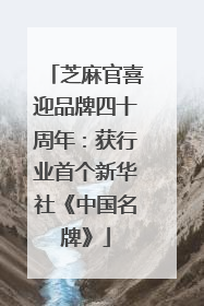 芝麻官喜迎品牌四十周年：获行业首个新华社《中国名牌》
