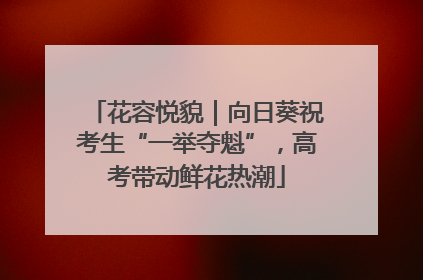 花容悦貌｜向日葵祝考生“一举夺魁”，高考带动鲜花热潮