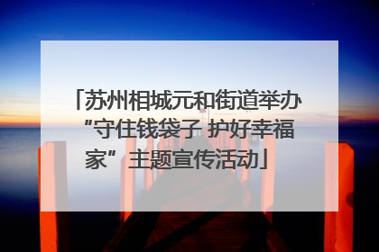 苏州相城元和街道举办“守住钱袋子 护好幸福家”主题宣传活动