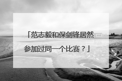 范志毅和保剑锋居然参加过同一个比赛？