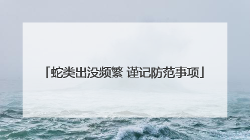 蛇类出没频繁 谨记防范事项