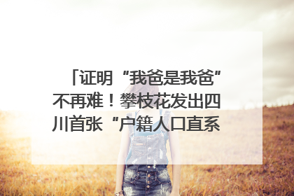 证明“我爸是我爸”不再难！攀枝花发出四川首张“户籍人口直系亲属关系谱”