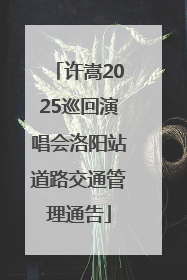 许嵩2025巡回演唱会洛阳站道路交通管理通告