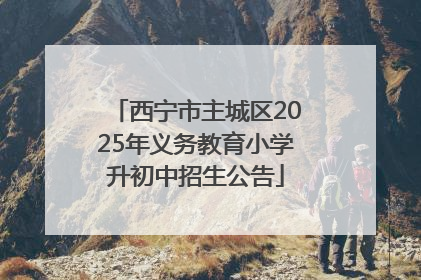 西宁市主城区2025年义务教育小学升初中招生公告