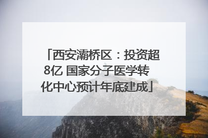 西安灞桥区：投资超8亿 国家分子医学转化中心预计年底建成